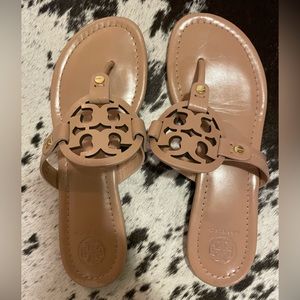 Tory Burch Miller leather Sandals, color Tan
